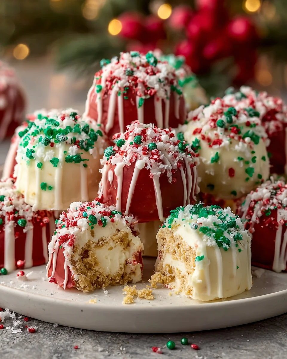 No-Bake Christmas Cheesecake Bites