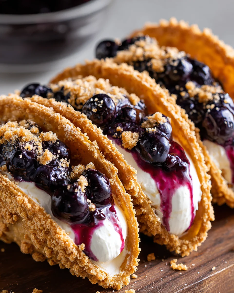 Blueberry Cheesecake Taco Shells