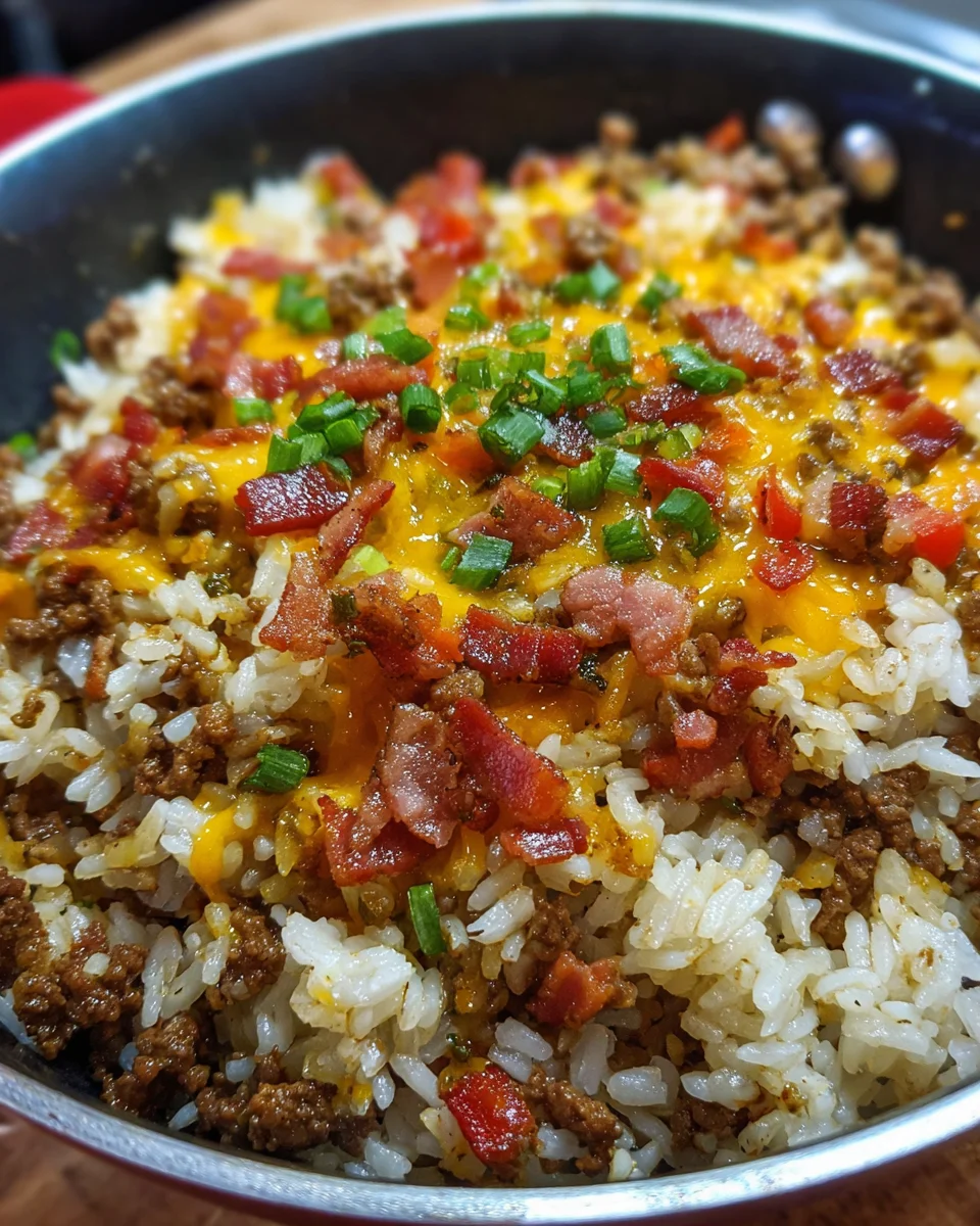 Bacon Cheeseburger Rice Skillet
