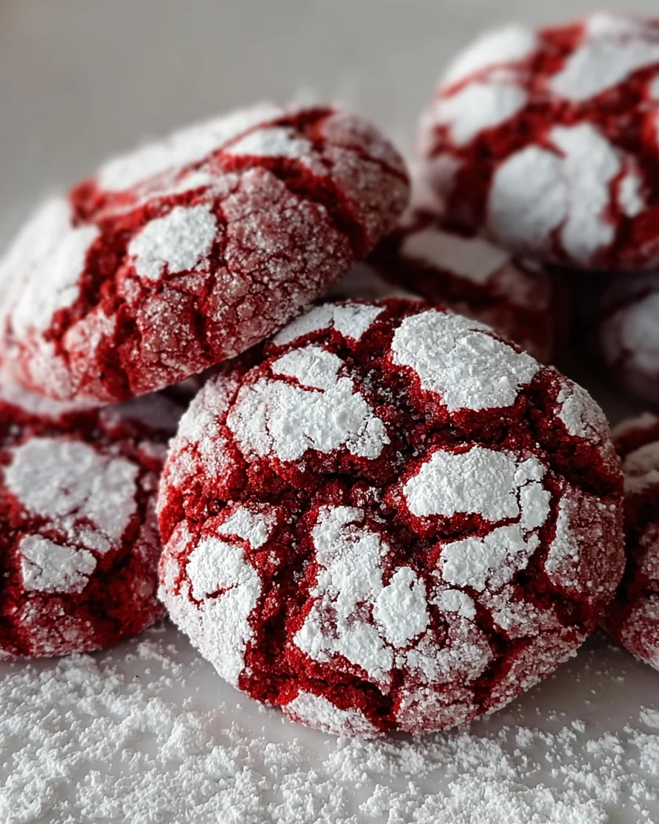 The Easiest Red Velvet Crinkle Cookies