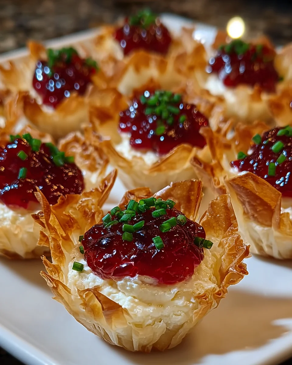 Cranberry Hot Pepper Jelly Cream Cheese Cups