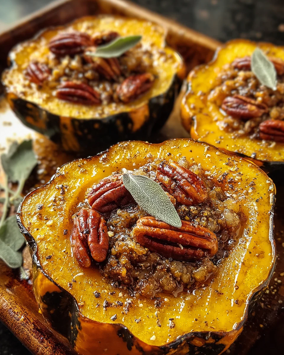 Maple Pecan Roasted Acorn Squash