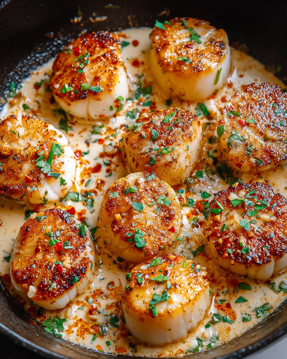 Seared Scallops Spicy Cajun Cream