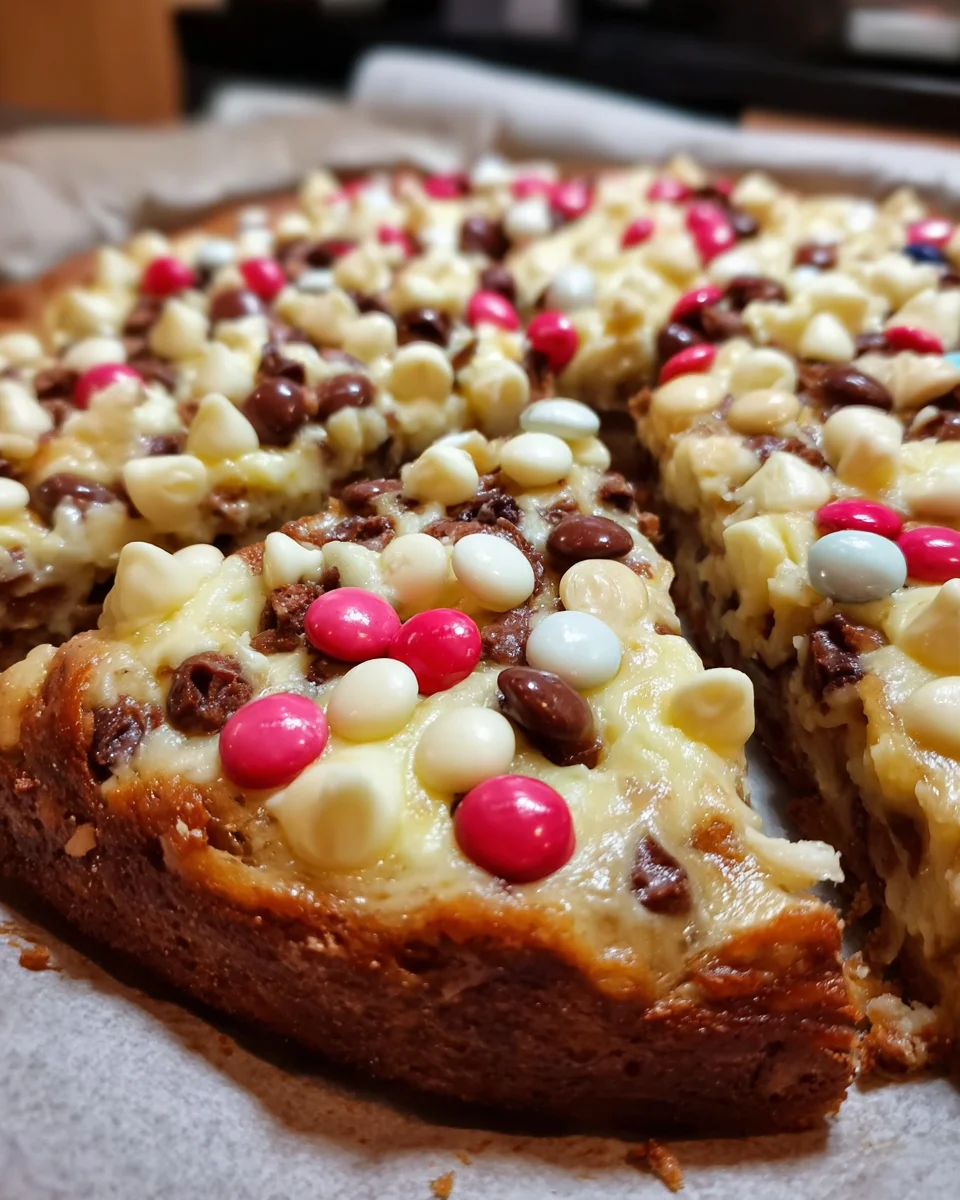 White Chocolate Brownie Pizza