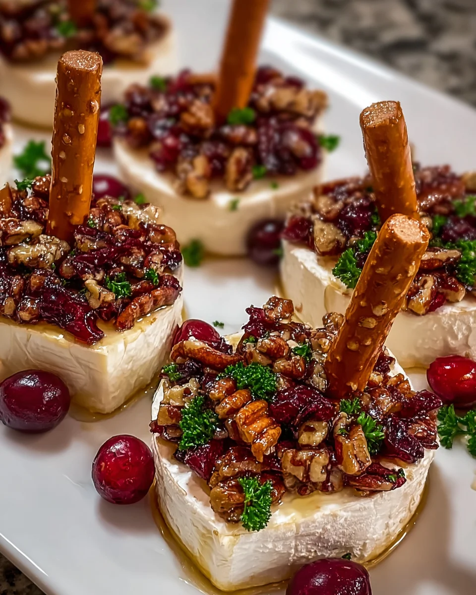 Candied Pecan Cranberry Brie Bites