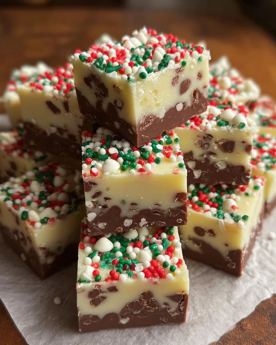 Easy Christmas Fudge Sprinkles