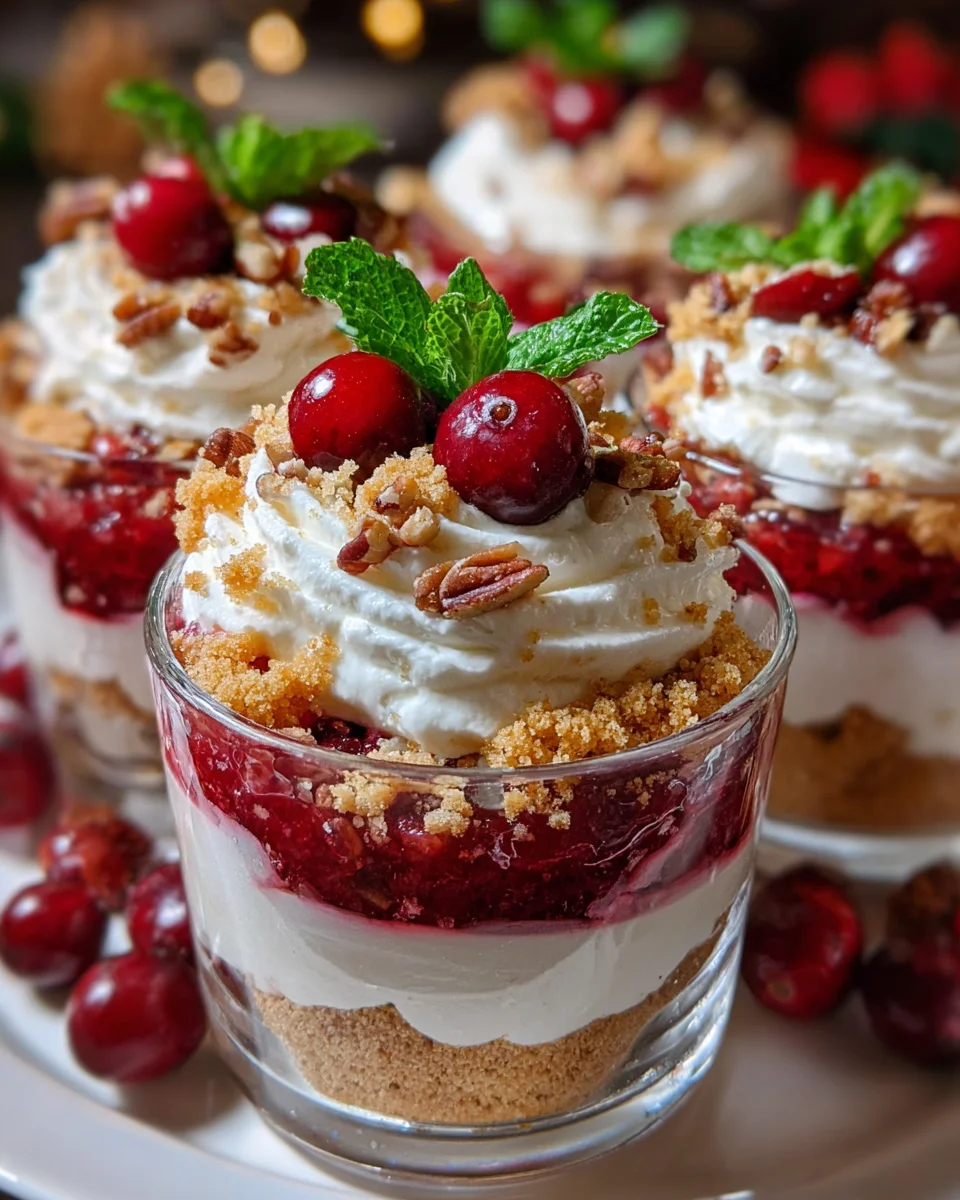 Christmas Cranberry Cream Cheese Trifle Cups