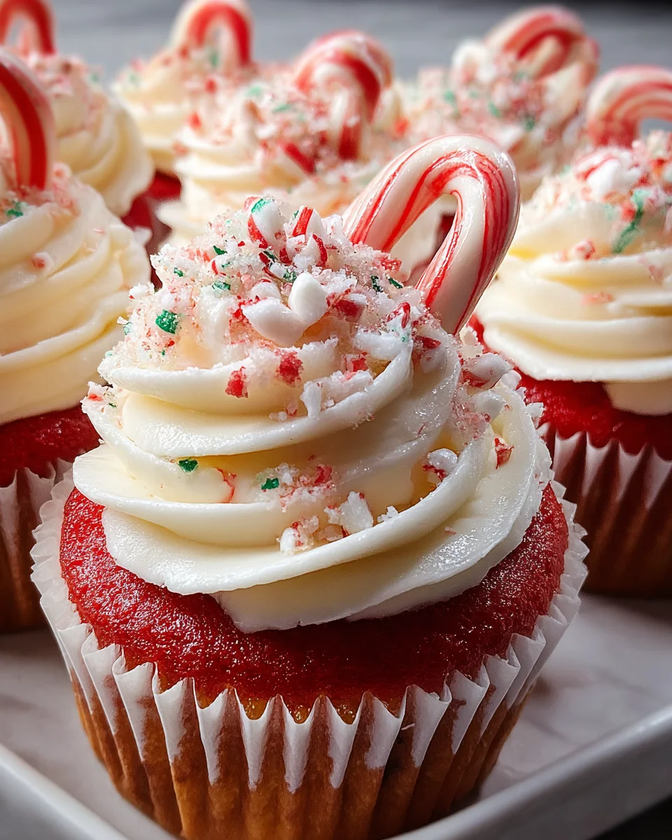 Candy Cane Peppermint Cupcakes