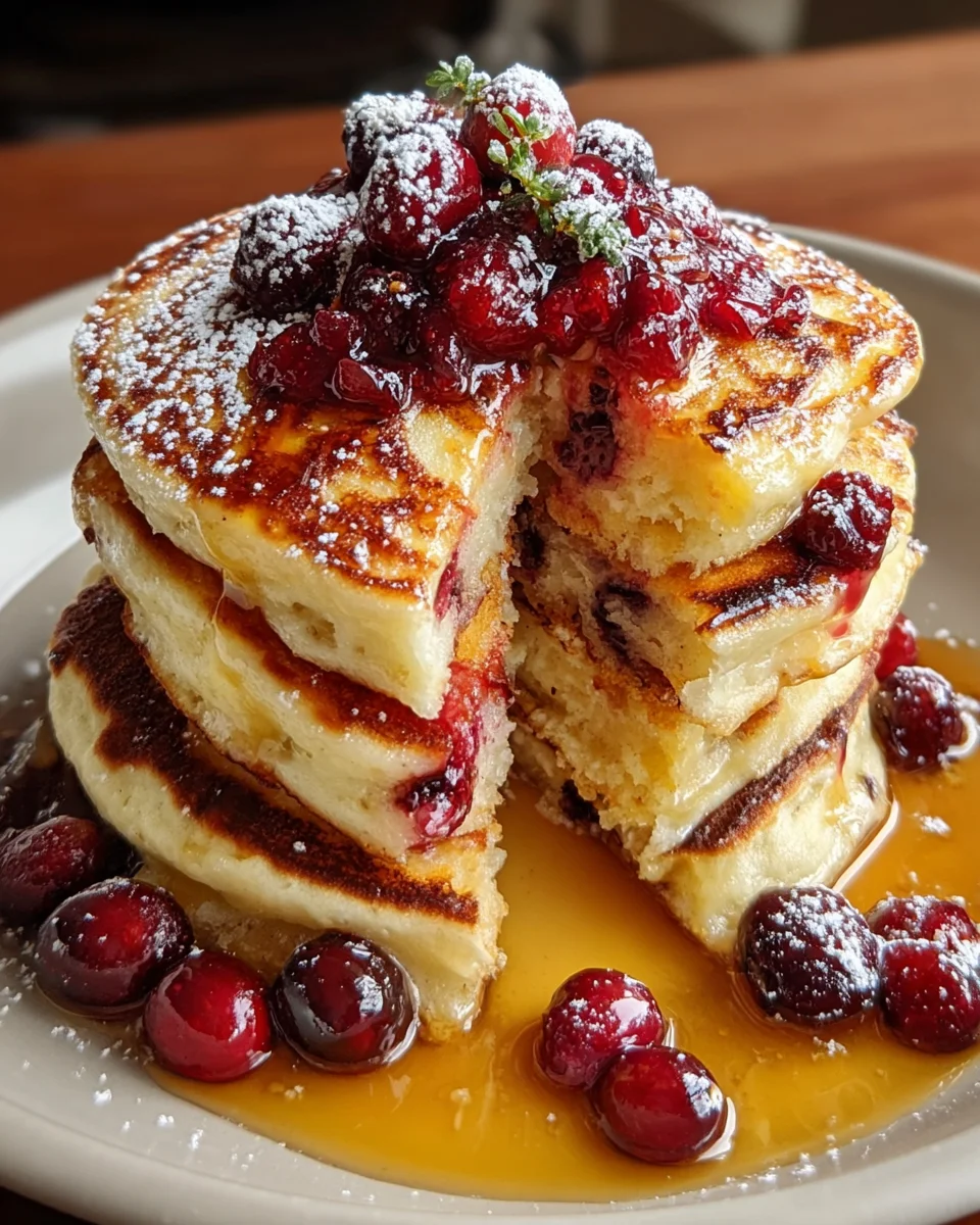 Cranberry Orange Ricotta Pancakes