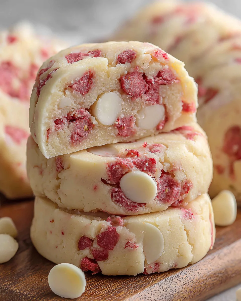 Strawberry White Chocolate Shortbread