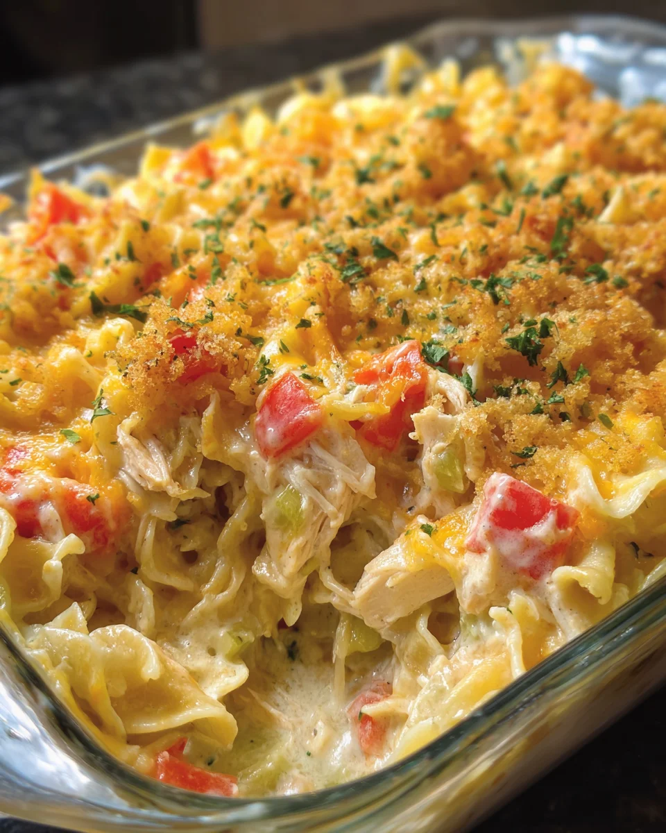 Chicken Cheddar Noodle Bake