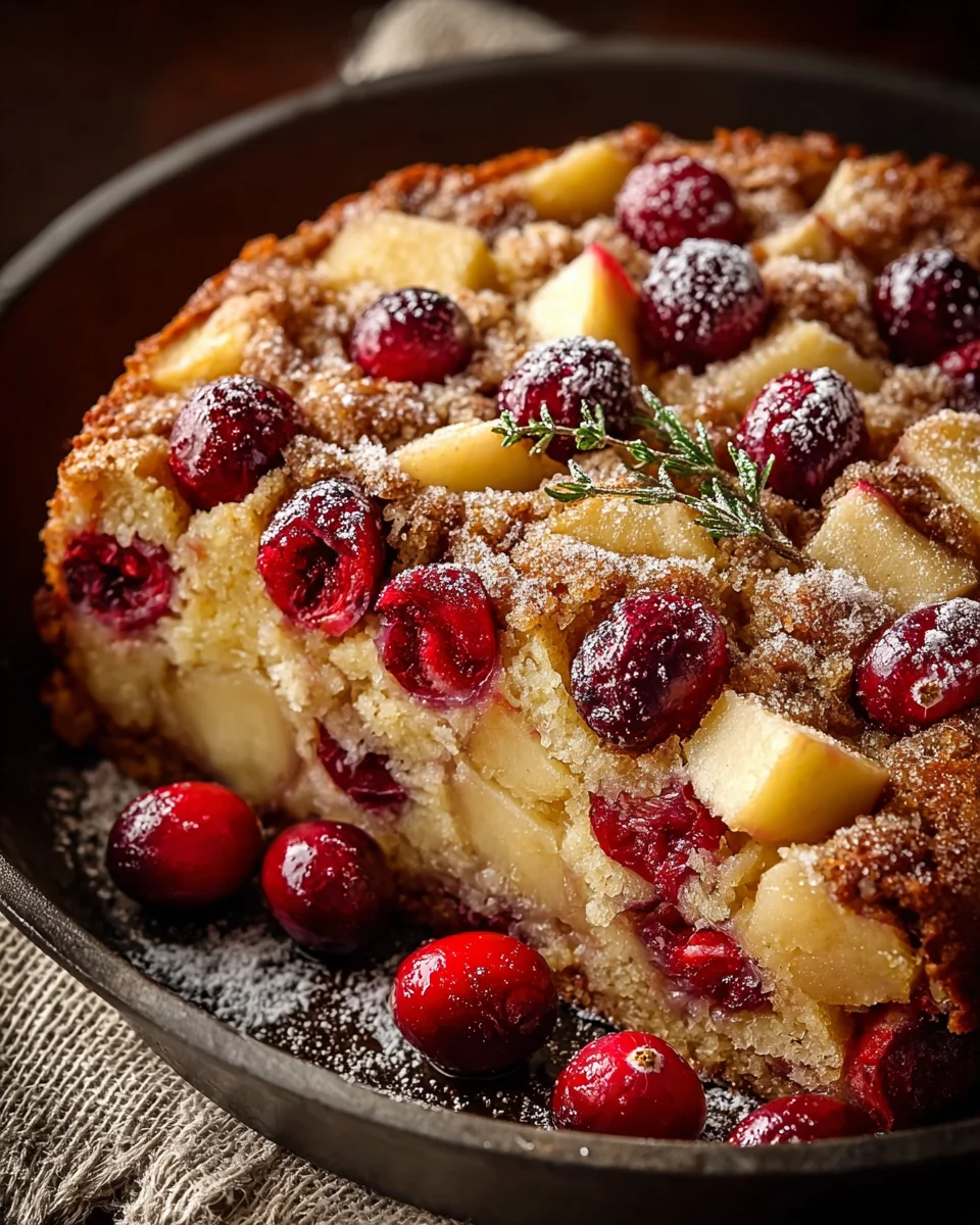 Cranberry Apple Skillet Cake