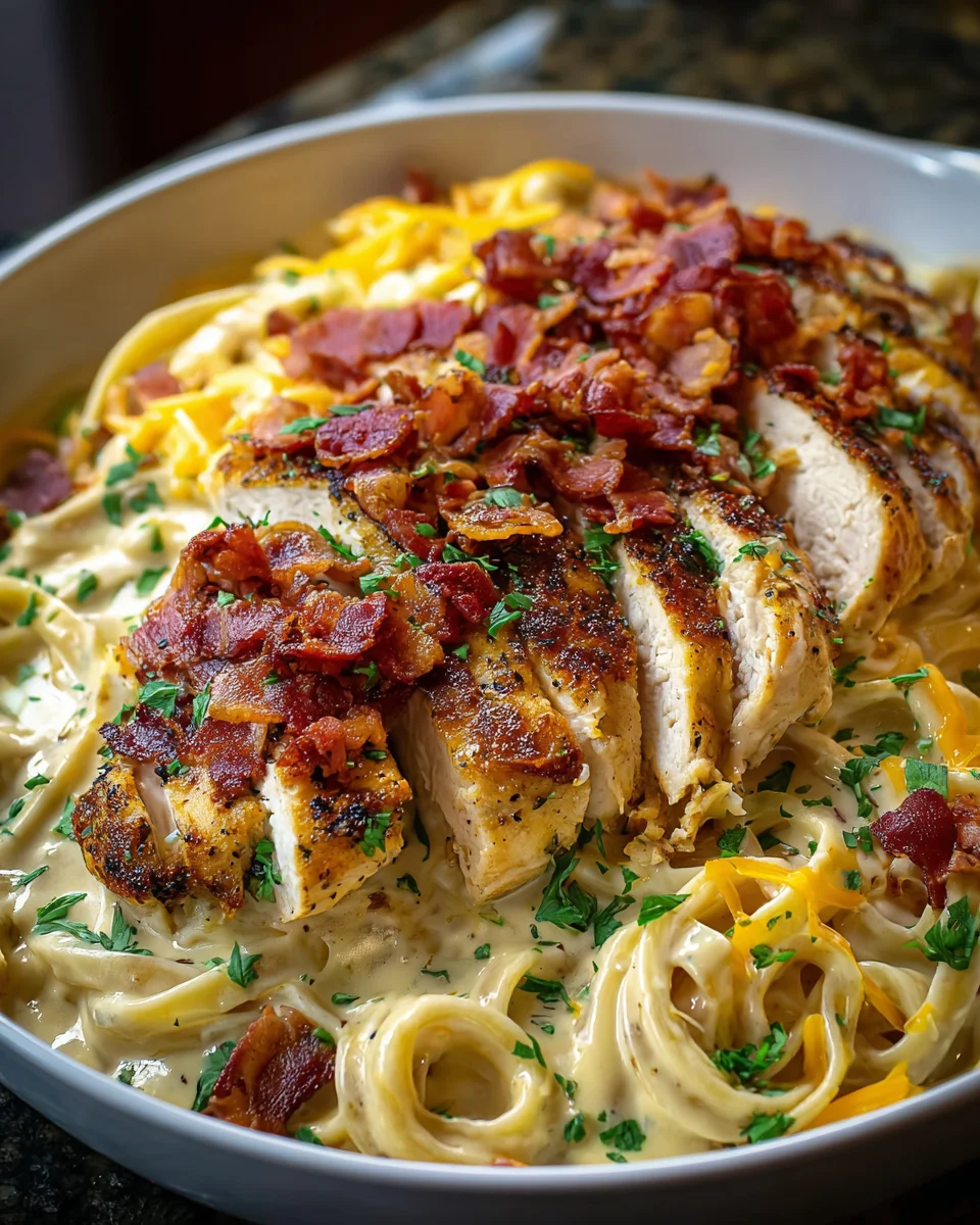Cheddar Bacon Chicken Alfredo