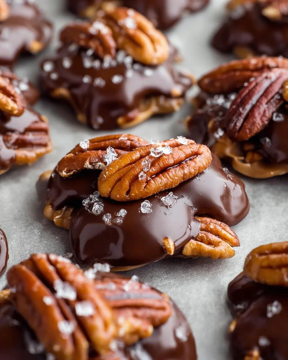 Chocolate Pecan Turtle Clusters