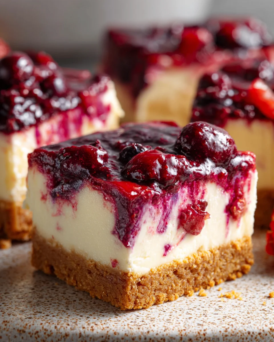 No Bake Berry Cheesecake Bars
