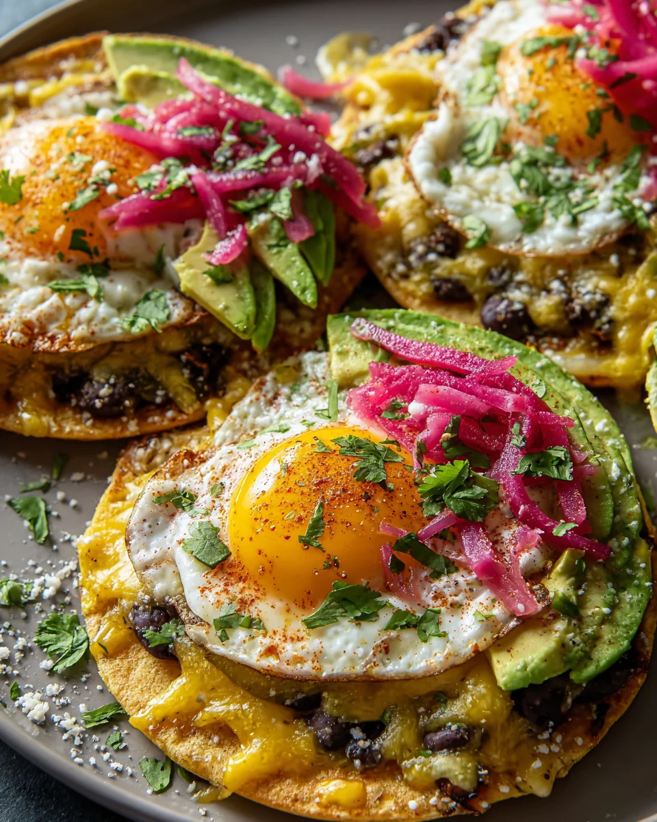 Breakfast Tostadas with Eggs Avocado