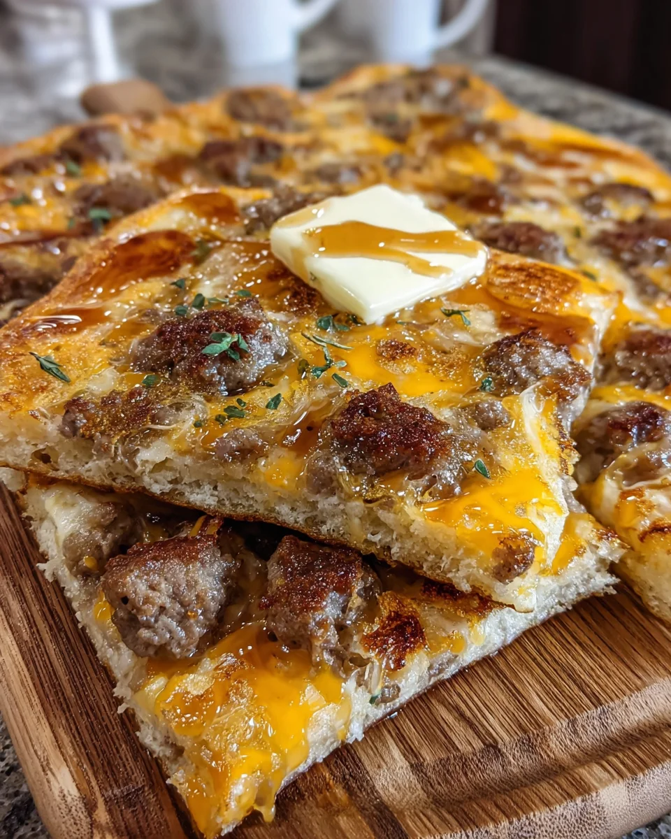 Sausage Cheese Sheet Pan Pancakes