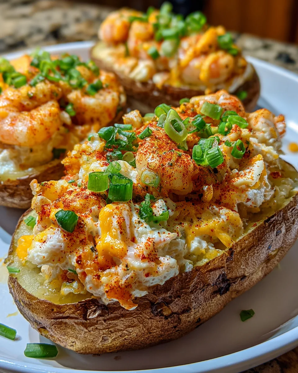 Loaded Cajun Seafood Stuffed Potatoes