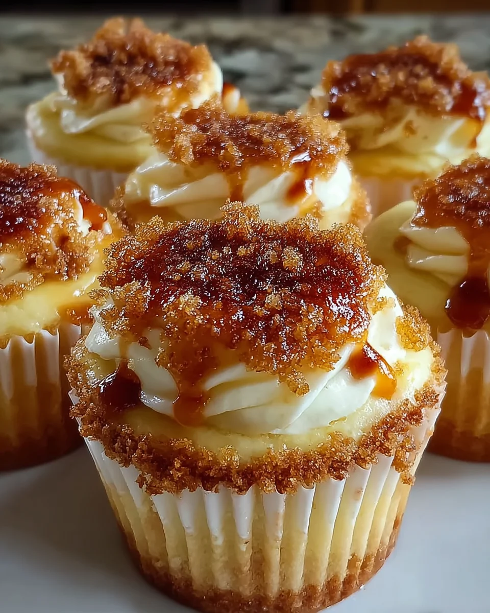 Vanilla Bean Crème Brûlée Cheesecake Cupcakes