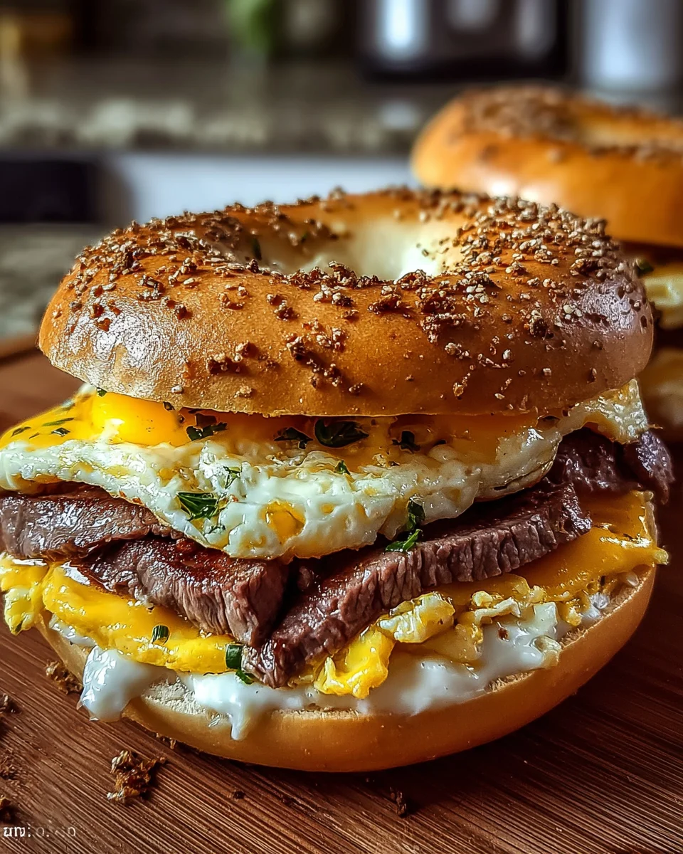 Steak Egg Cheese Bagel