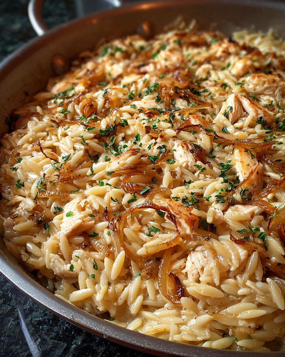 French Onion Chicken Orzo