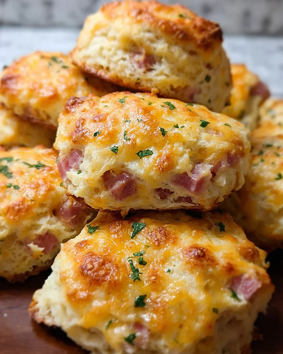 Ham and Cheese Butter Swim Biscuits
