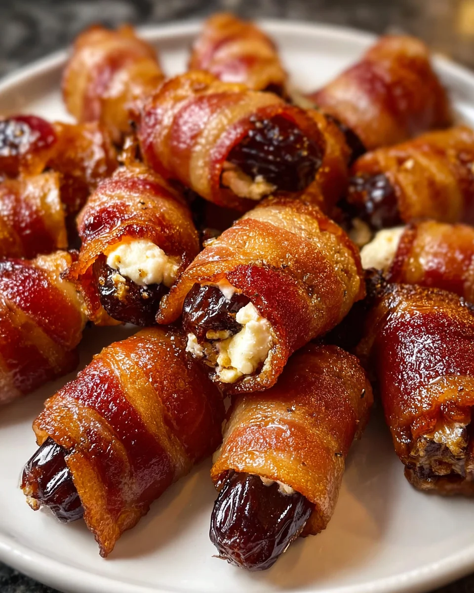 Bacon Wrapped Dates with Goat Cheese