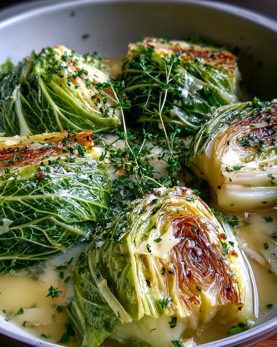 Herby Cabbage in Parmesan Broth