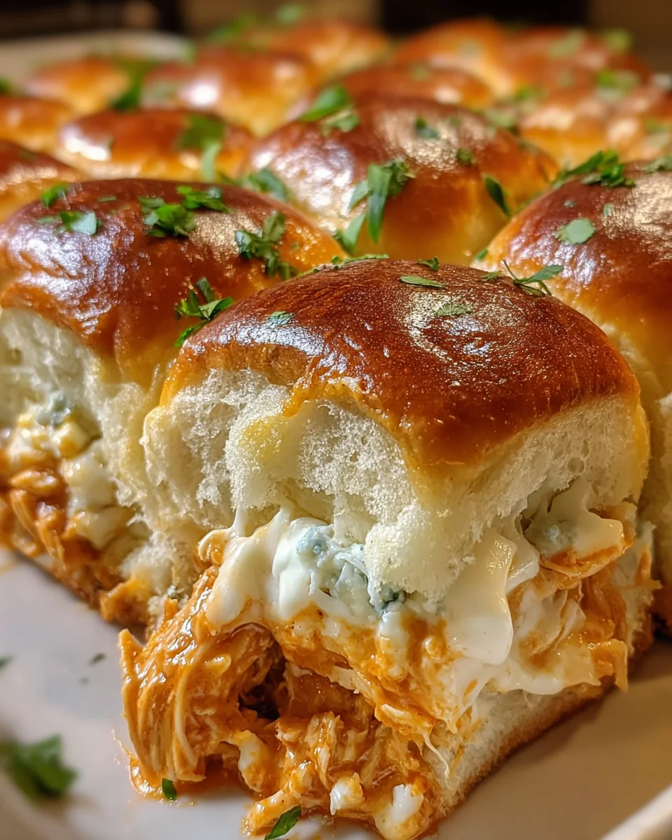 Buffalo Chicken Pizza Dip Sliders