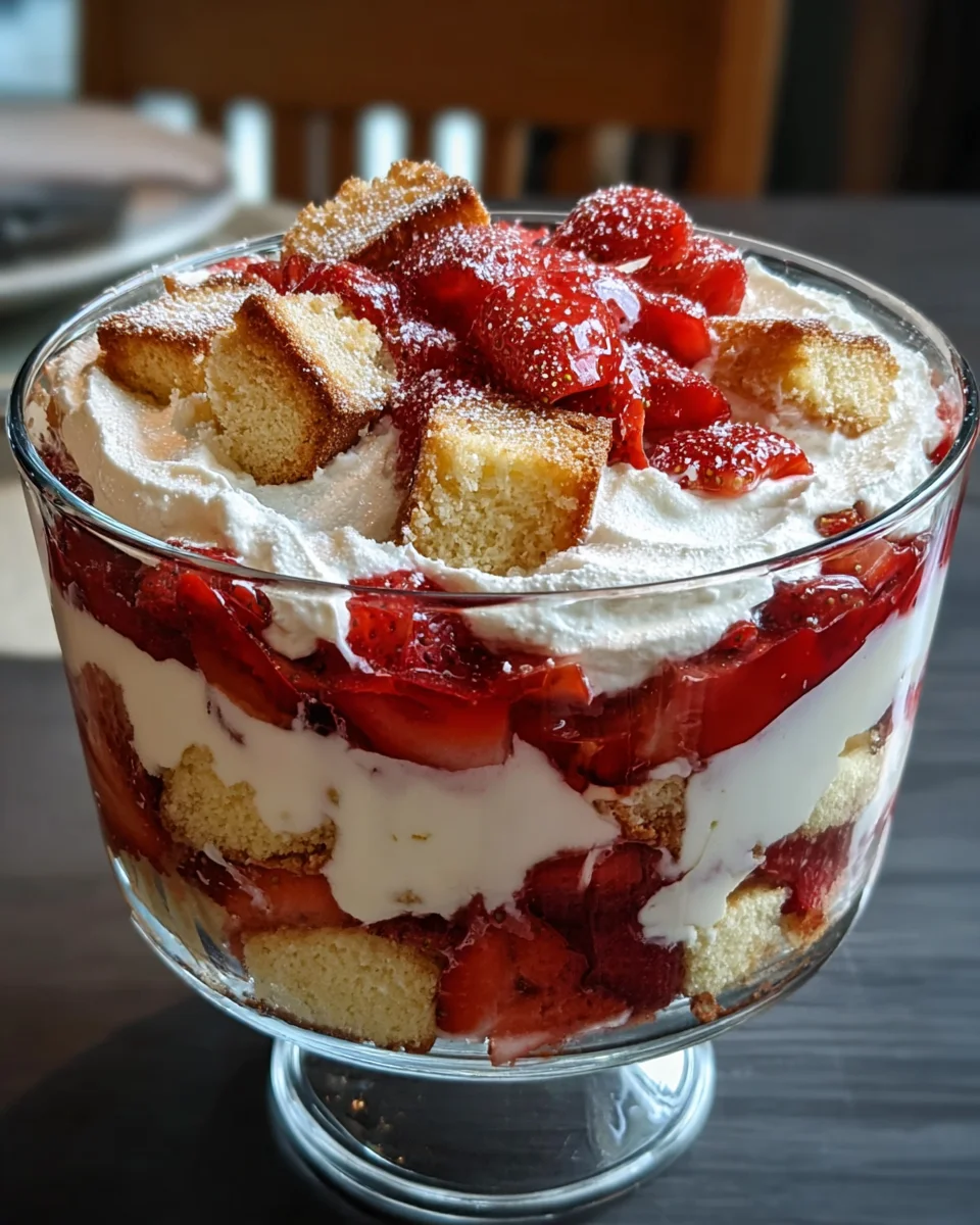 Galentines Strawberry Shortcake Trifle