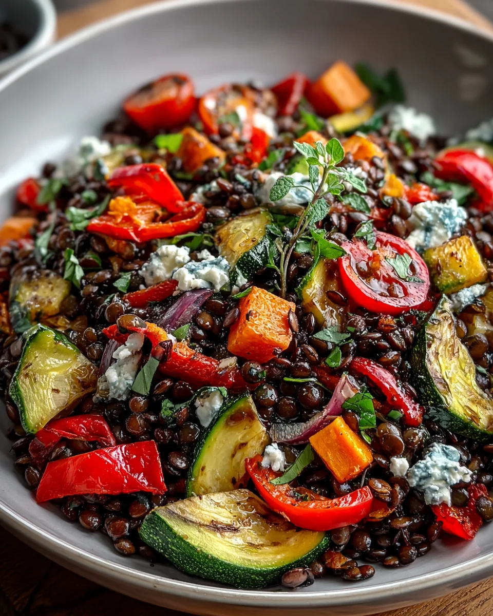 Black Lentil Salad Roasted Vegetables