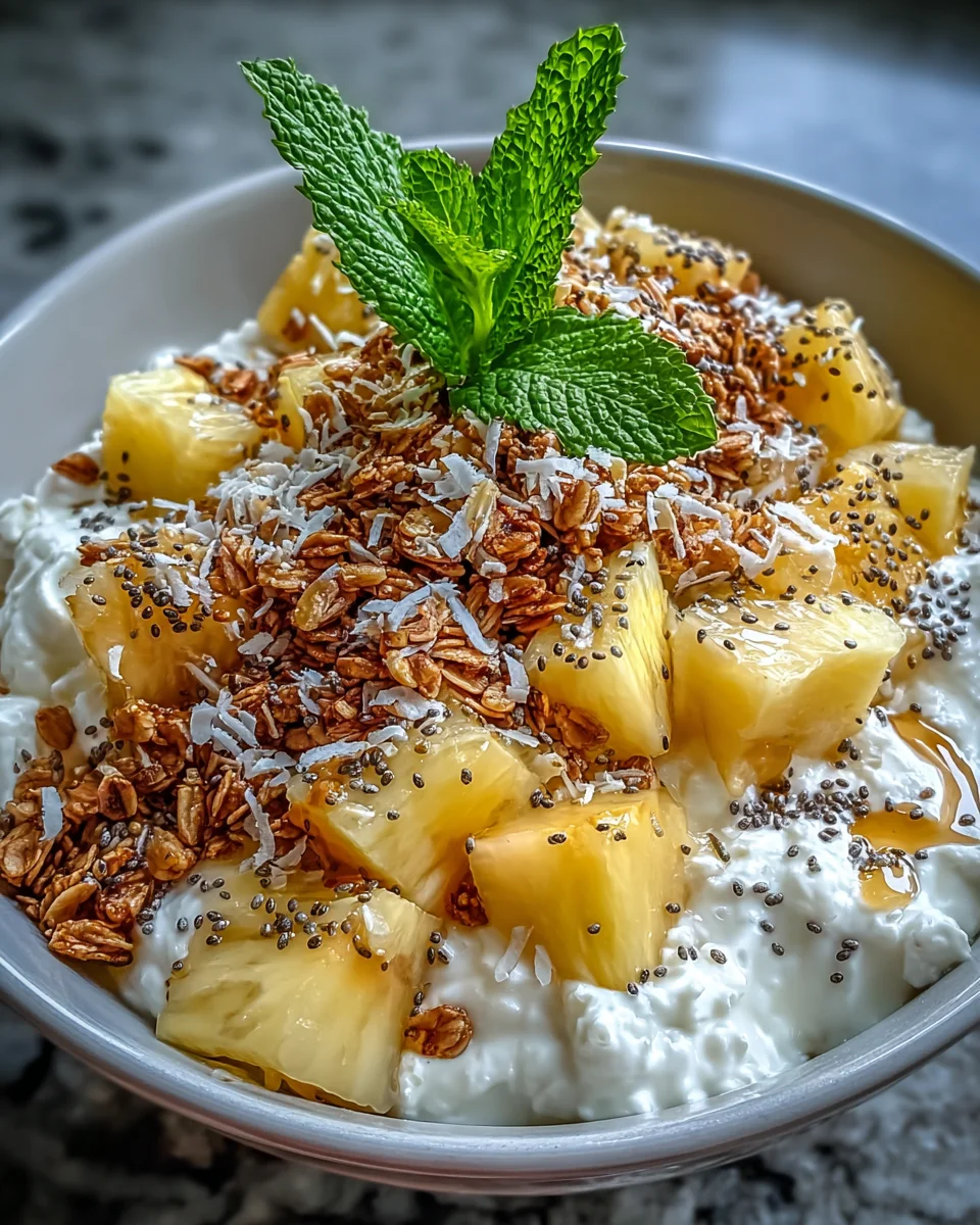 Cottage Cheese Pineapple Granola Bowl