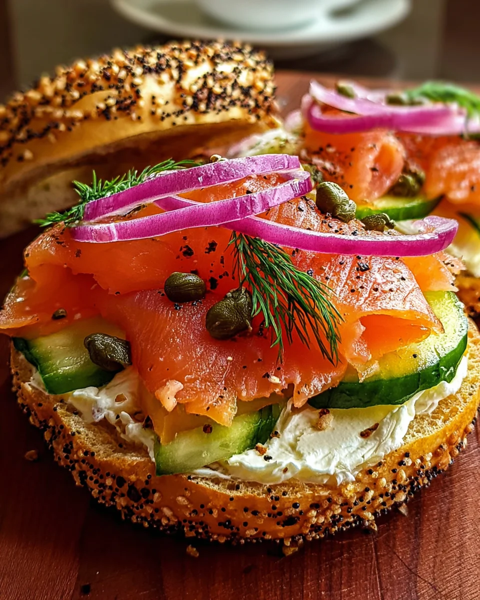 Smoked Salmon Bagel Sandwich