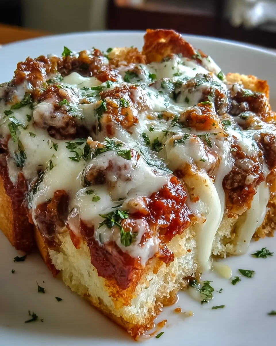 Cheesy Garlic Bread Lasagna Skillet
