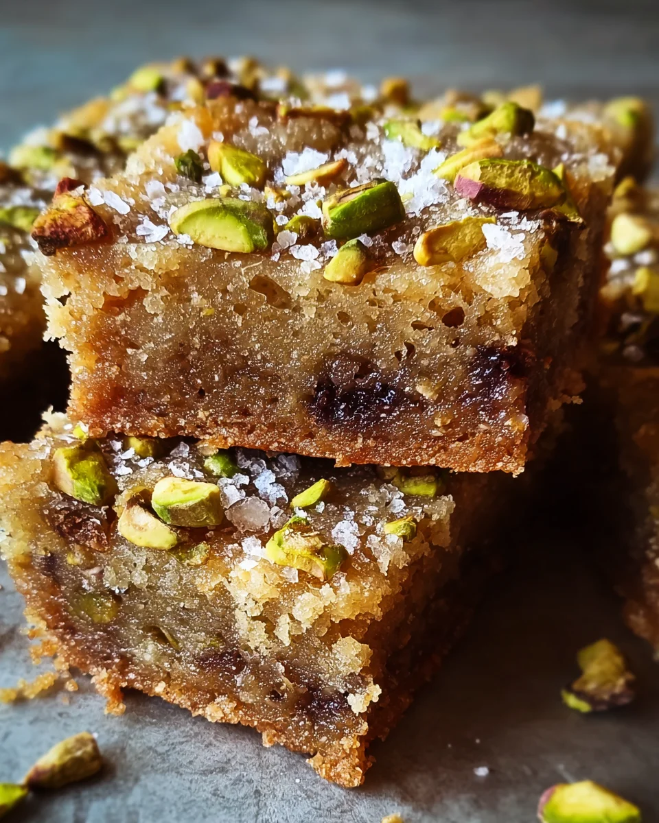 Brown Butter Honey Pistachio Bars