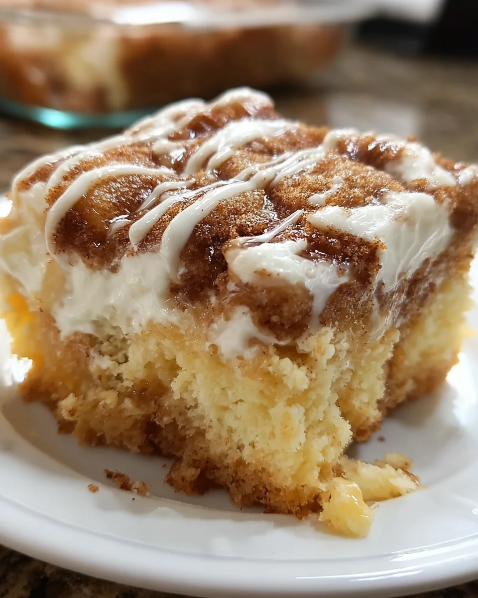Cinnamon Roll Poke Cake