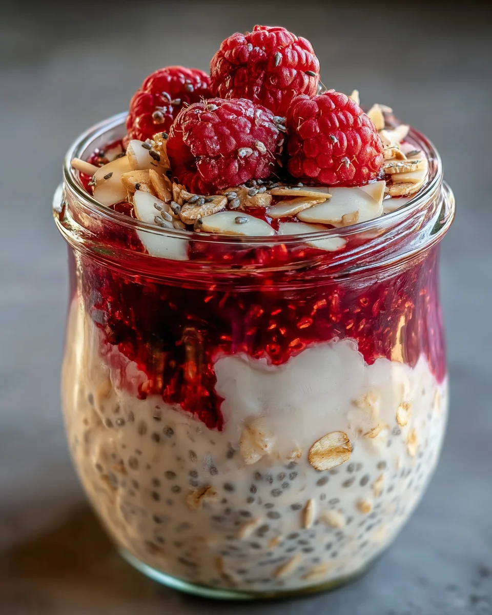Overnight Oats with Raspberry Chia