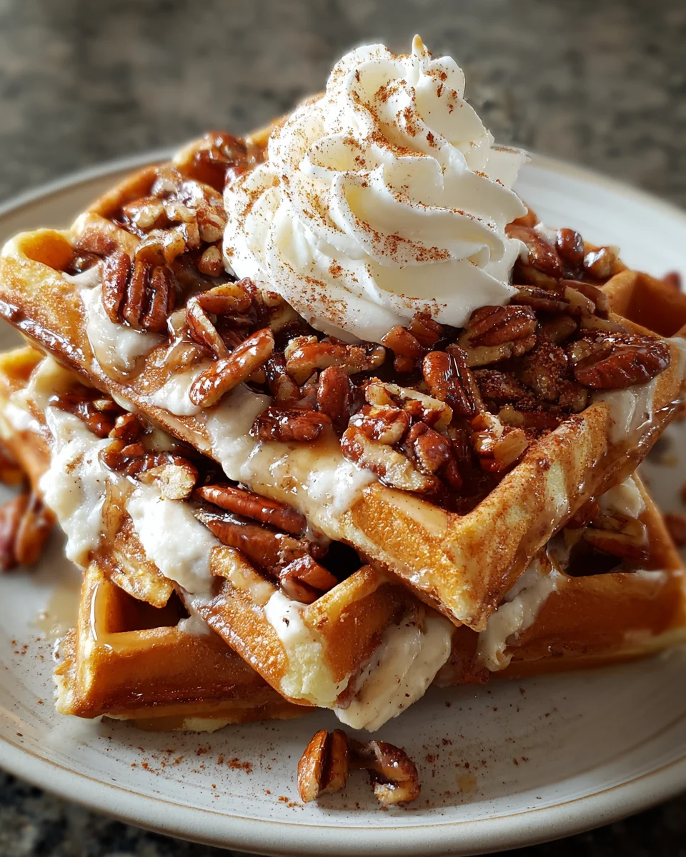 Maple Pecan Cream Cheese Waffles