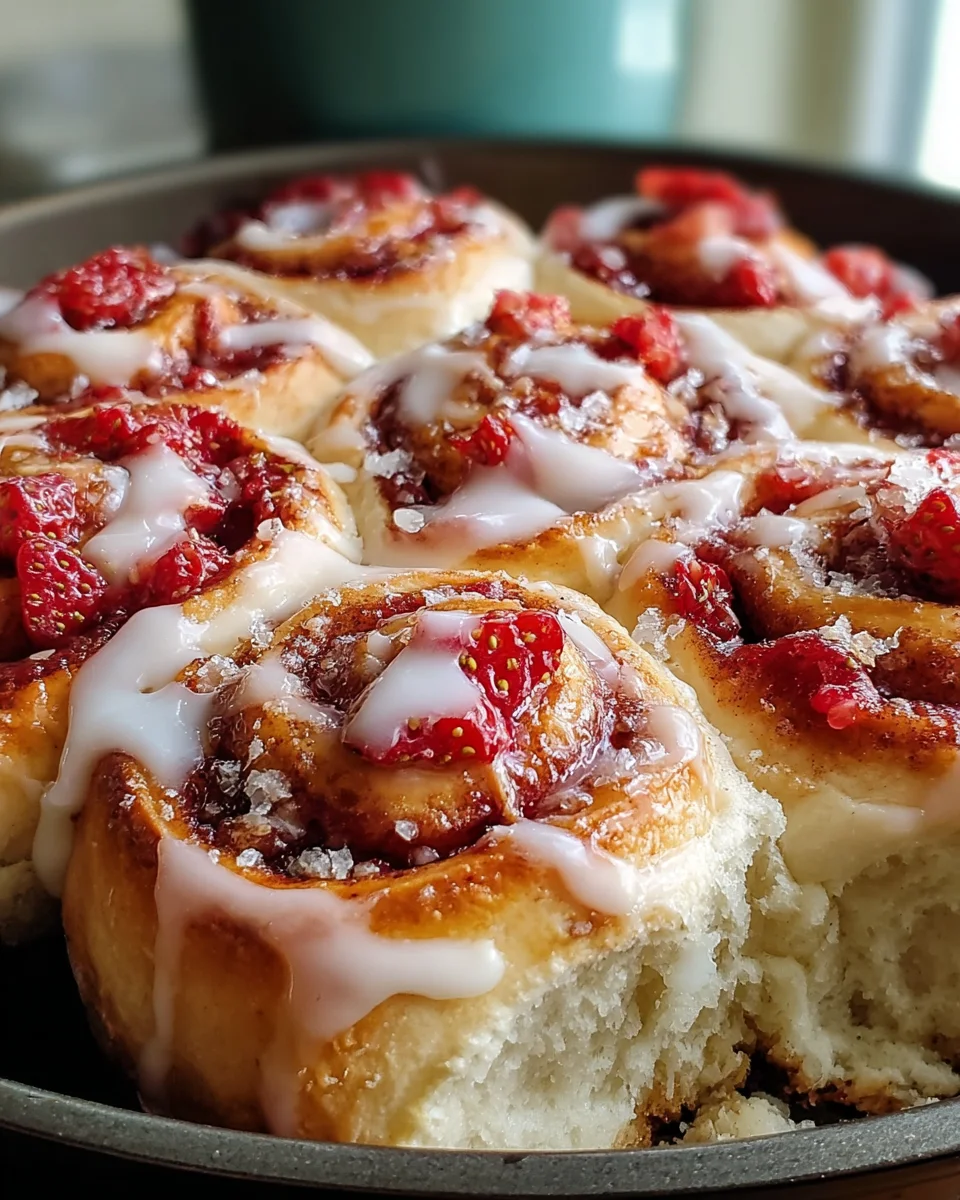 Strawberry Cinnamon Rolls with Brioche