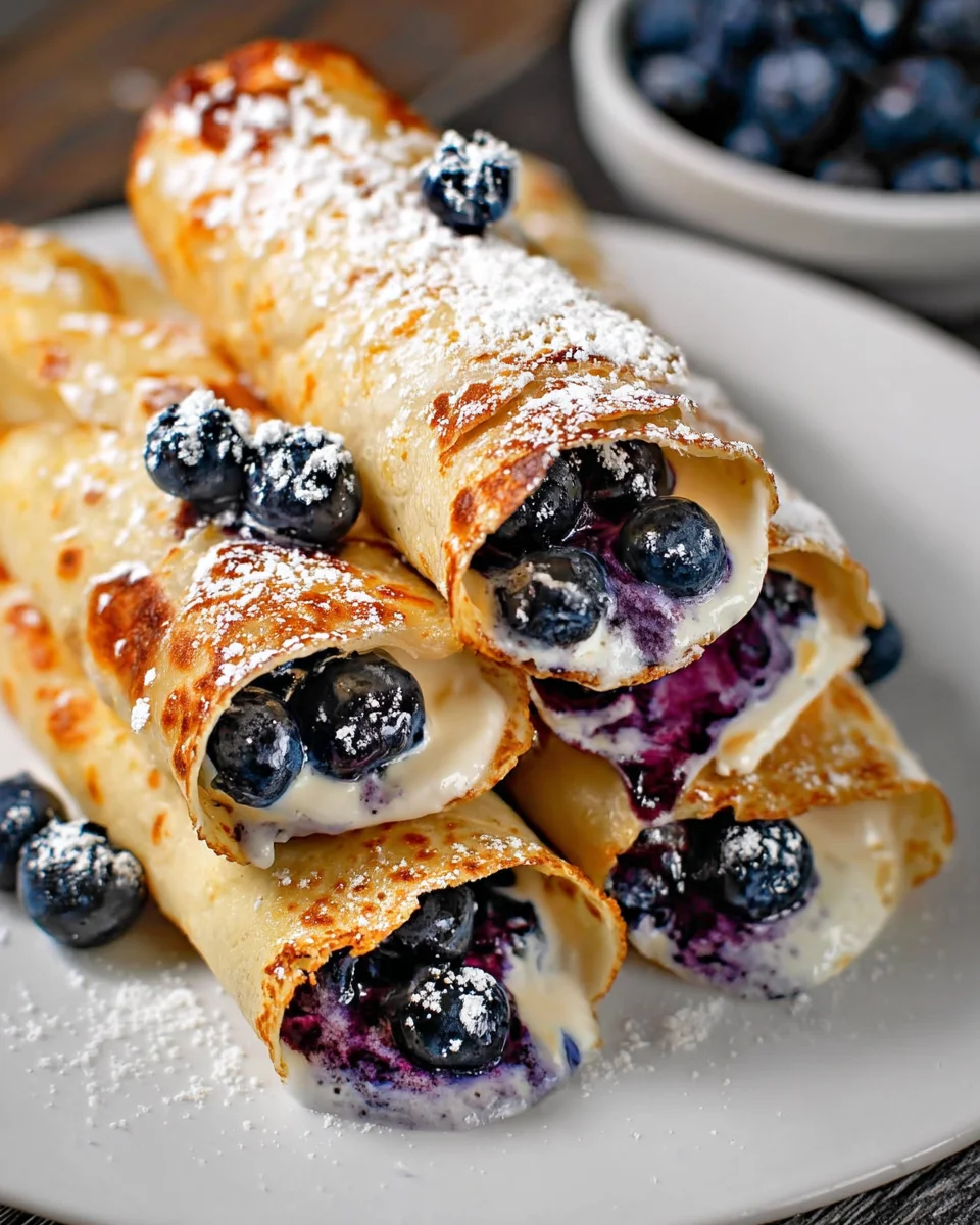 Crispy Keto Blueberry Cream Cheese Roll-Ups