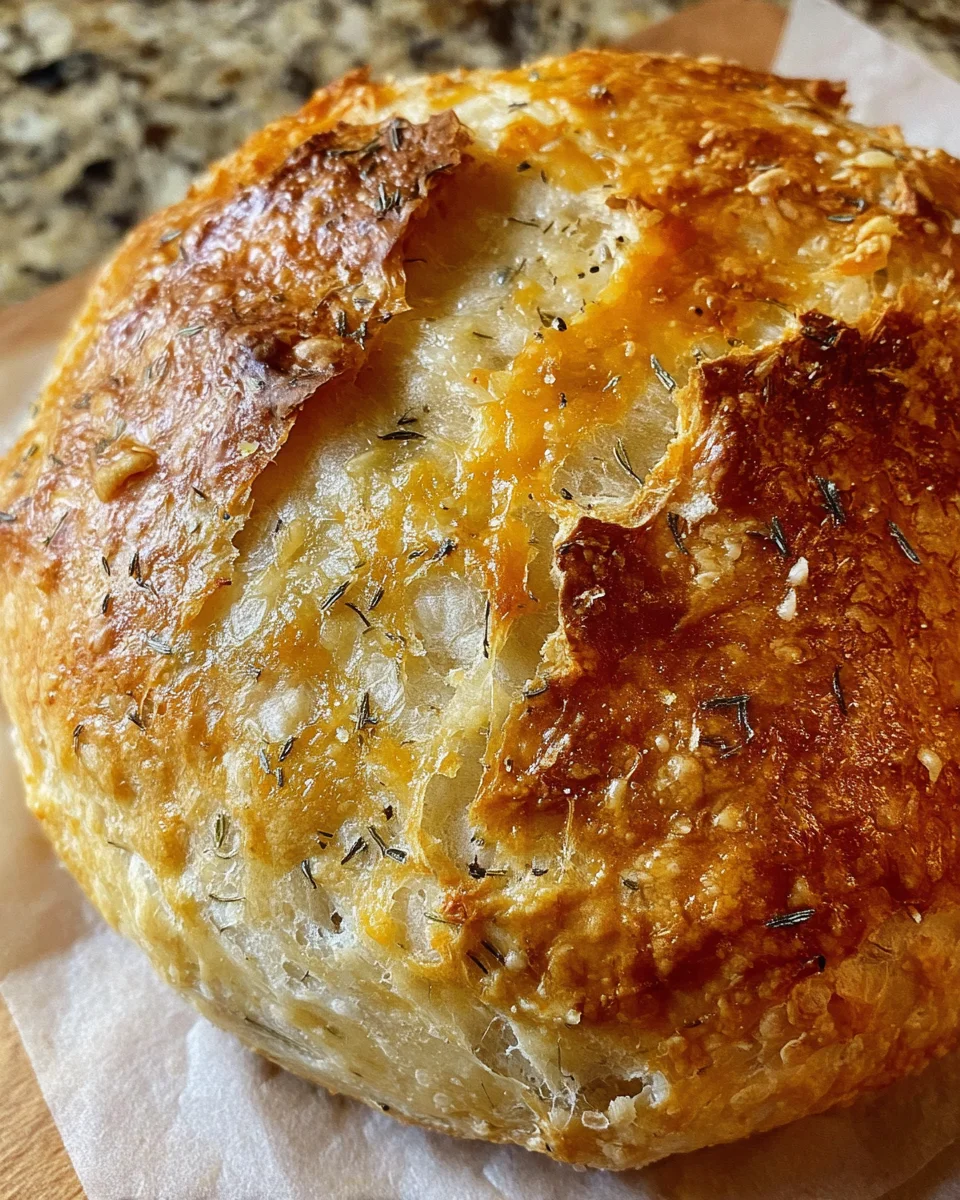 No-Knead Dill Gouda Artisan Bread