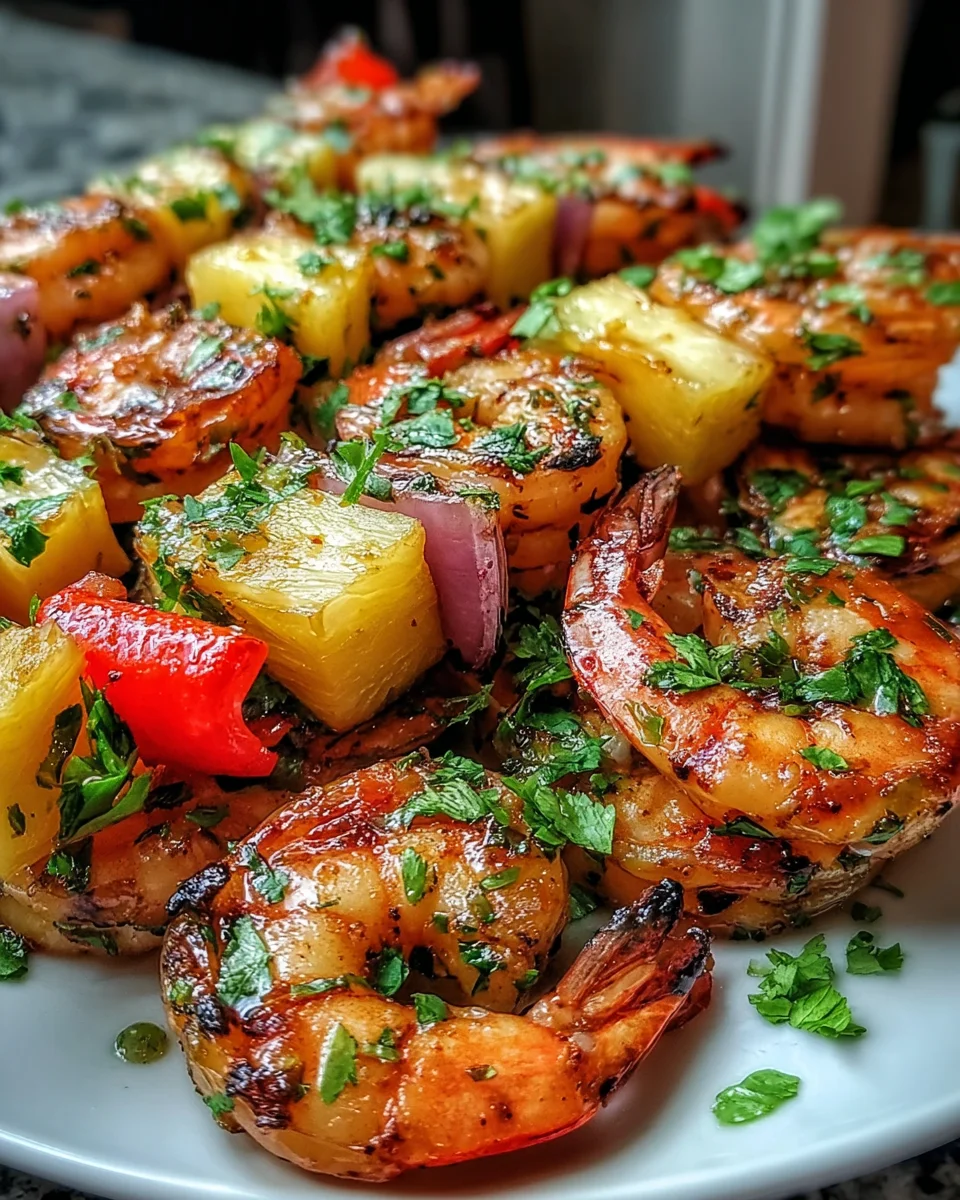 Grilled Shrimp Pineapple Skewers