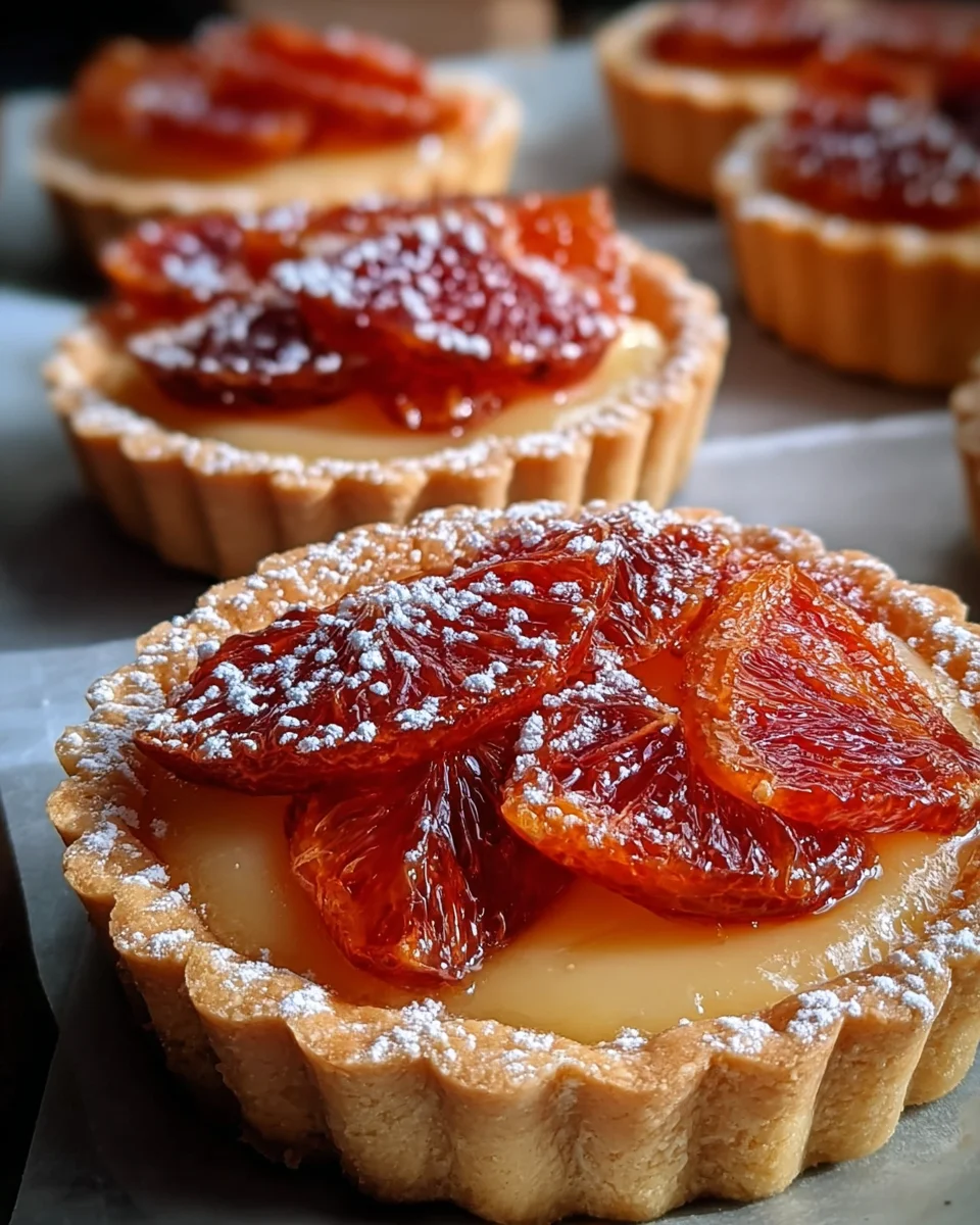 Blood Orange Tarts with Custard