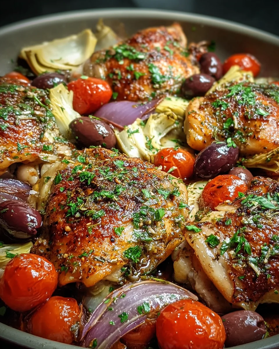 One-Pan Mediterranean Chicken Olives Artichokes