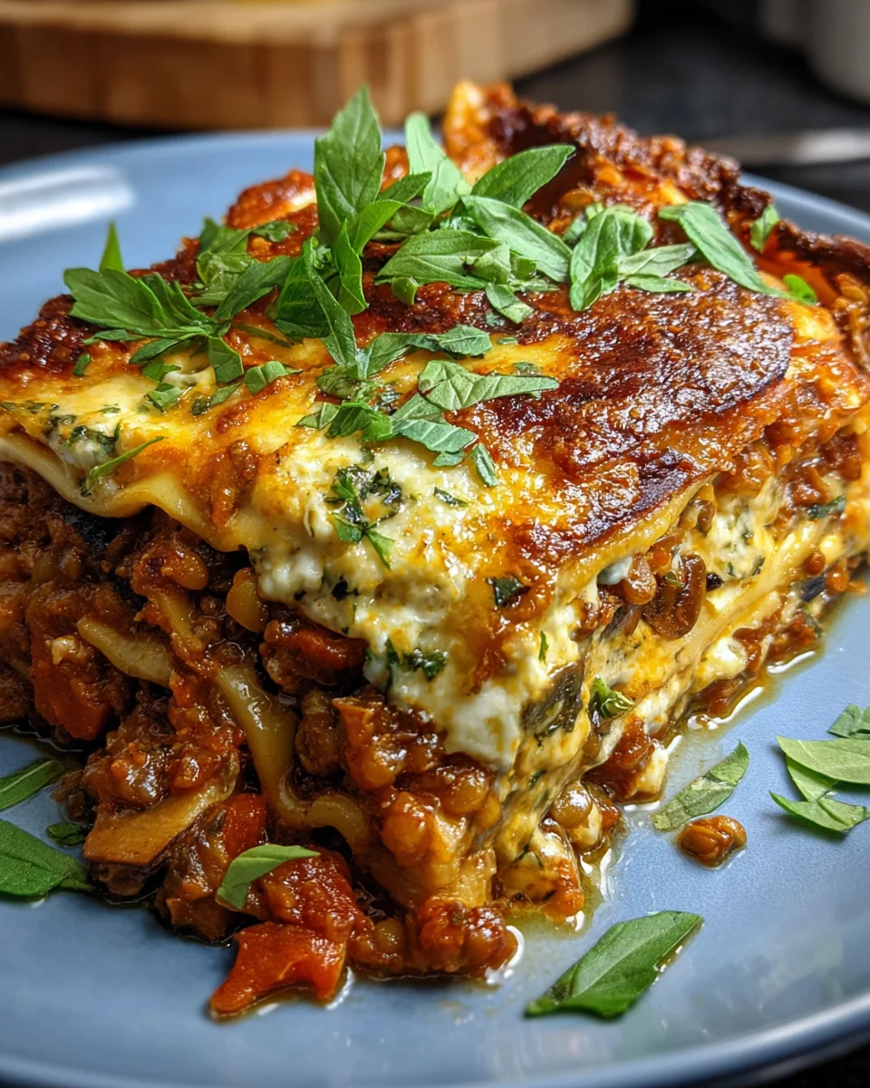 Smoky Veggie Lentil Lasagna