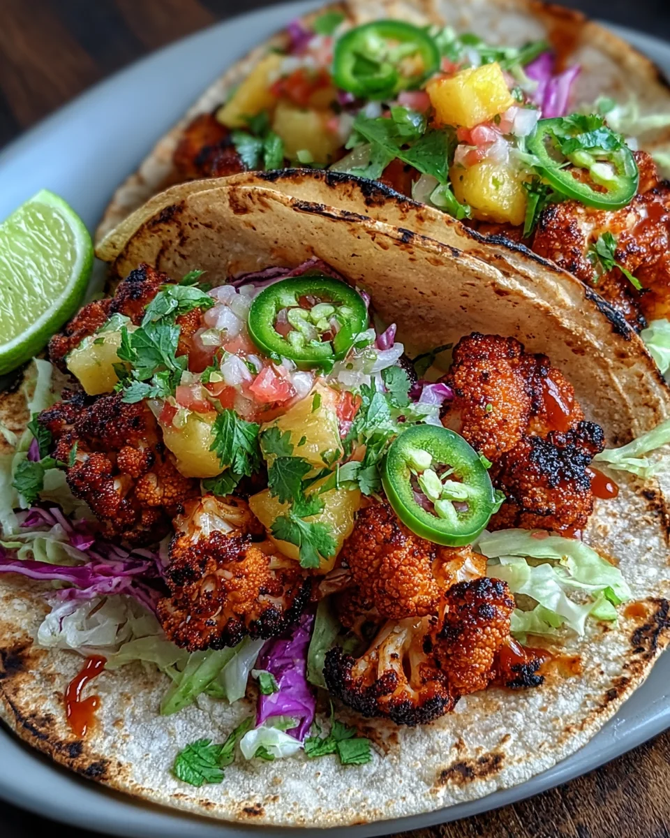 Vegan Smoky BBQ Cauliflower Tacos