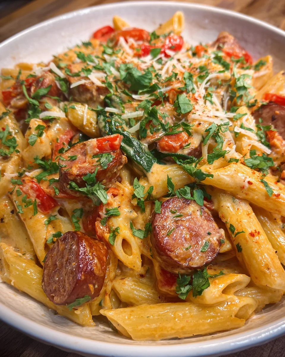 Creamy Cajun Sausage Pasta