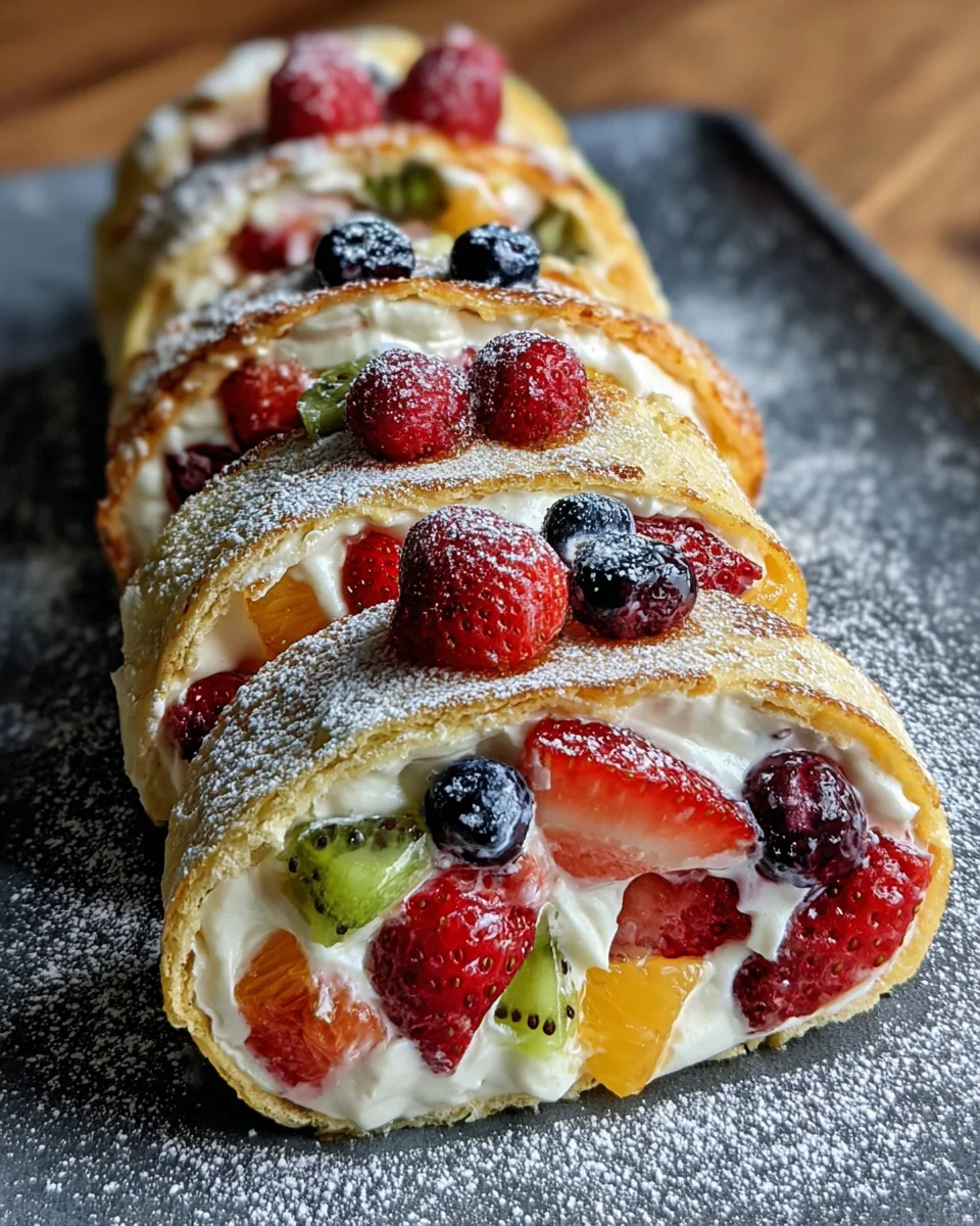 Creamy Fruit Salad Rollups