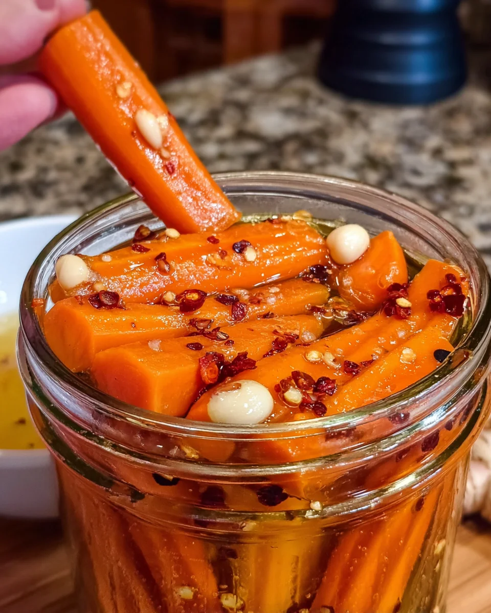 Hot Honey Pickled Carrots